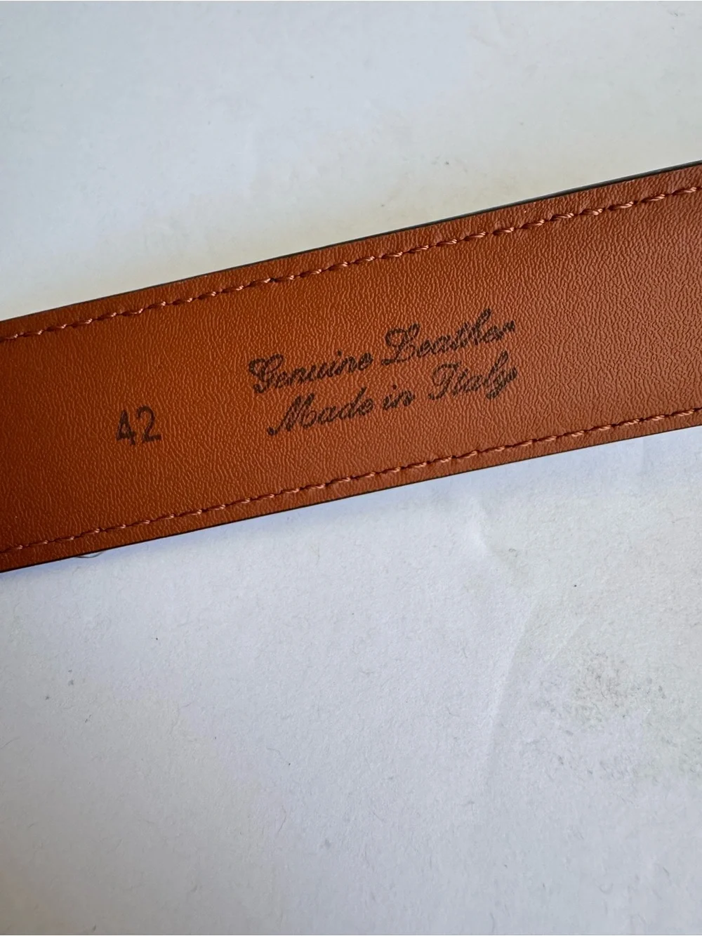Brooks Brother Black Leather Dress Belt Brass Italian Made In Italy Mens 42